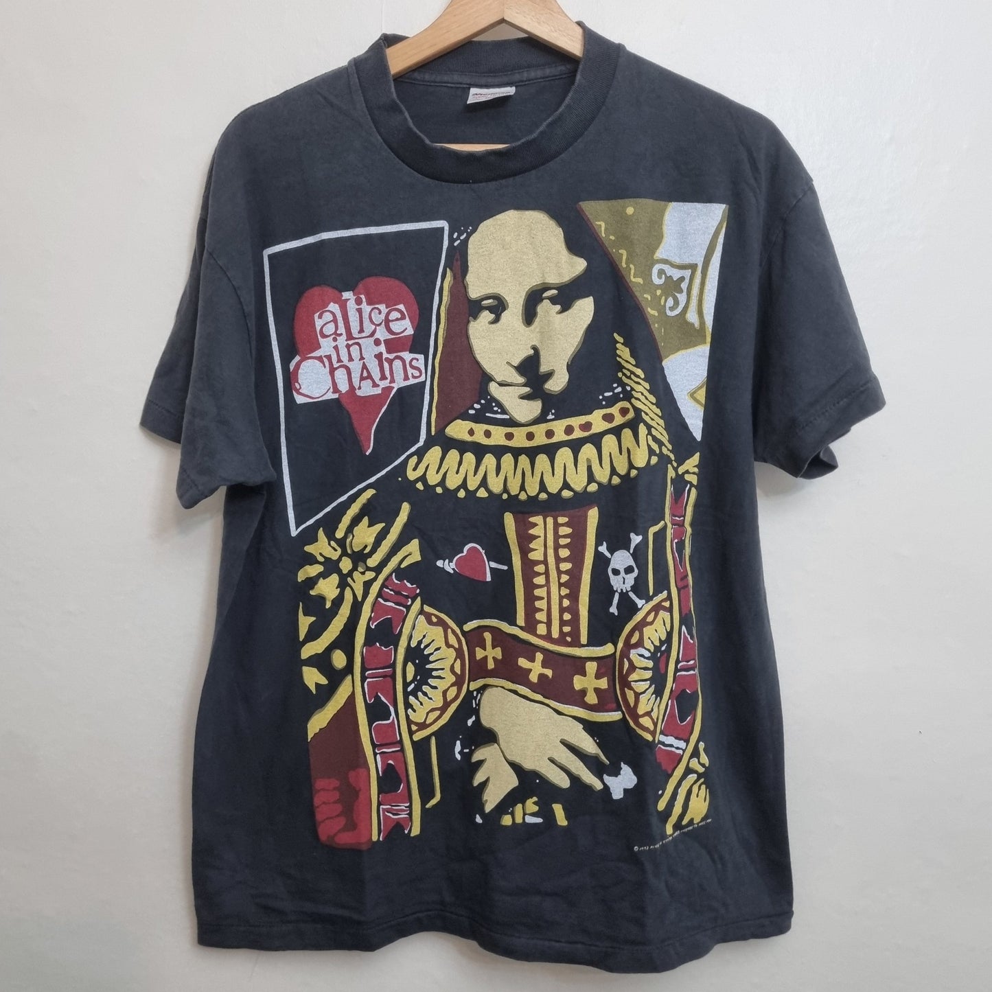 Alice In Chains Viintage Rock Band T Shirt Queen Of Hearts Graphic Print vintage graphic Clothes, Shoes & Accessories:Men:Men's Clothing:Shirts & Tops:T-Shirts by Golden Era Tees