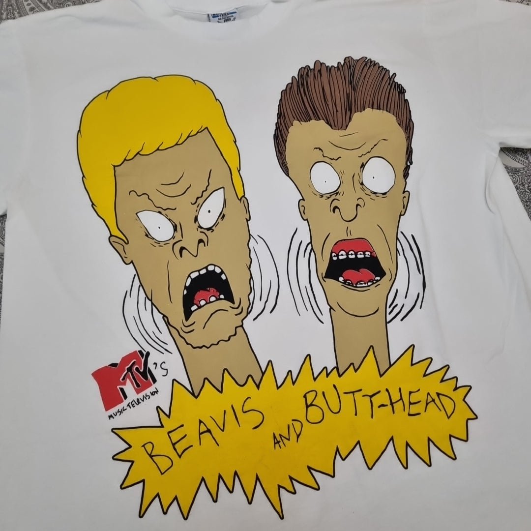 Beavis And Butt - Head Vintage T Shirt MTV Satire Cartoon OVP Print TV Show vintage graphic Vintage Tees by Golden Era Tees