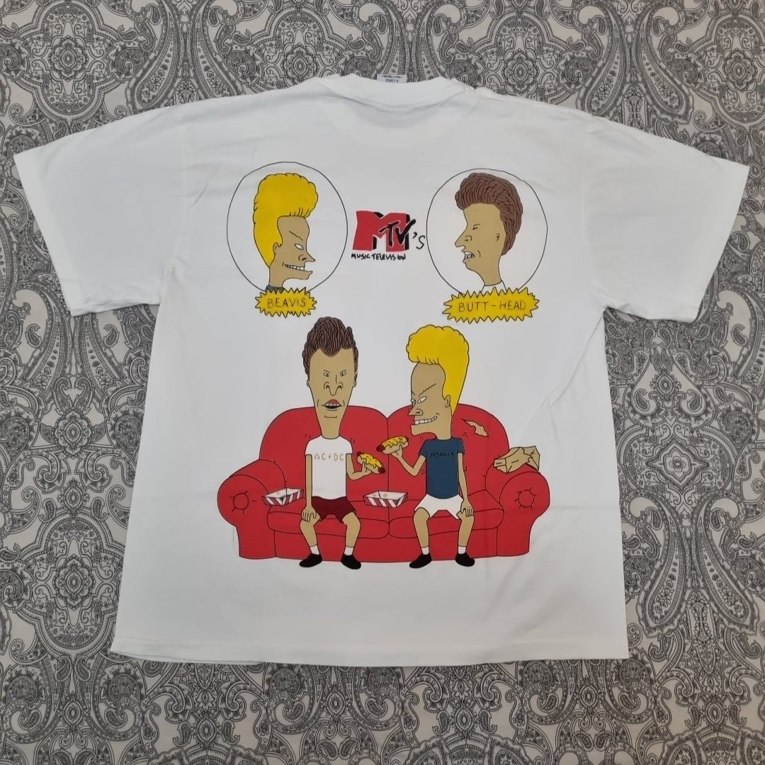 Beavis And Butt - Head Vintage T Shirt MTV Satire Cartoon OVP Print TV Show vintage graphic Vintage Tees by Golden Era Tees