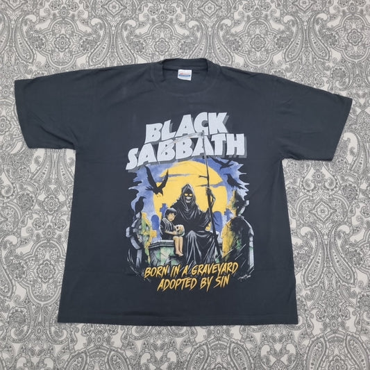 Black Sabbath Vintage T Shirt Born In A Graveyard Ozzy Osbourne Tour vintage graphic Vintage Tees by Golden Era Tees