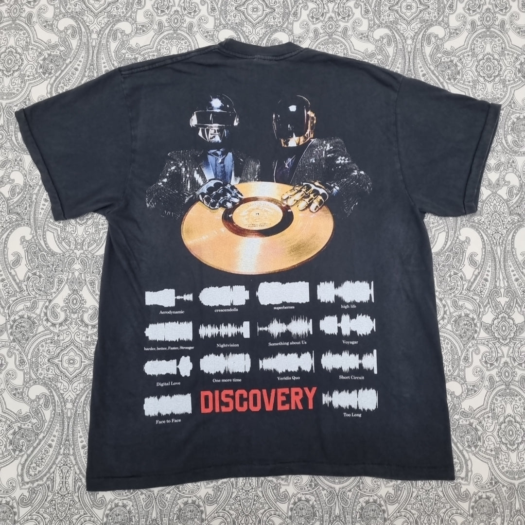 Daft Punk Vintage Band T Shirt Discovery Album Y2k Graphic Print vintage graphic Clothes, Shoes & Accessories:Men:Men's Clothing:Shirts & Tops:T-Shirts by Golden Era Tees