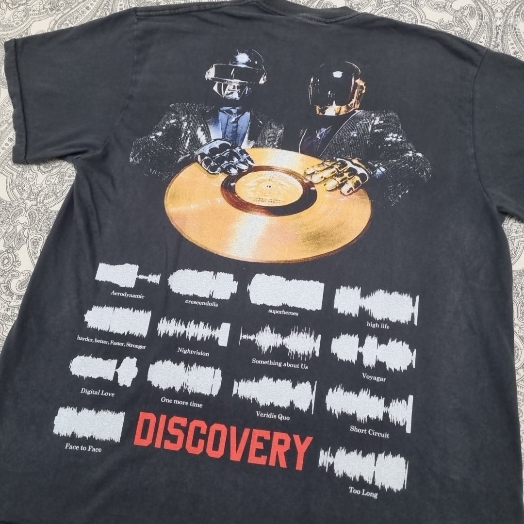 Daft Punk Vintage Band T Shirt Discovery Album Y2k Graphic Print vintage graphic Clothes, Shoes & Accessories:Men:Men's Clothing:Shirts & Tops:T-Shirts by Golden Era Tees