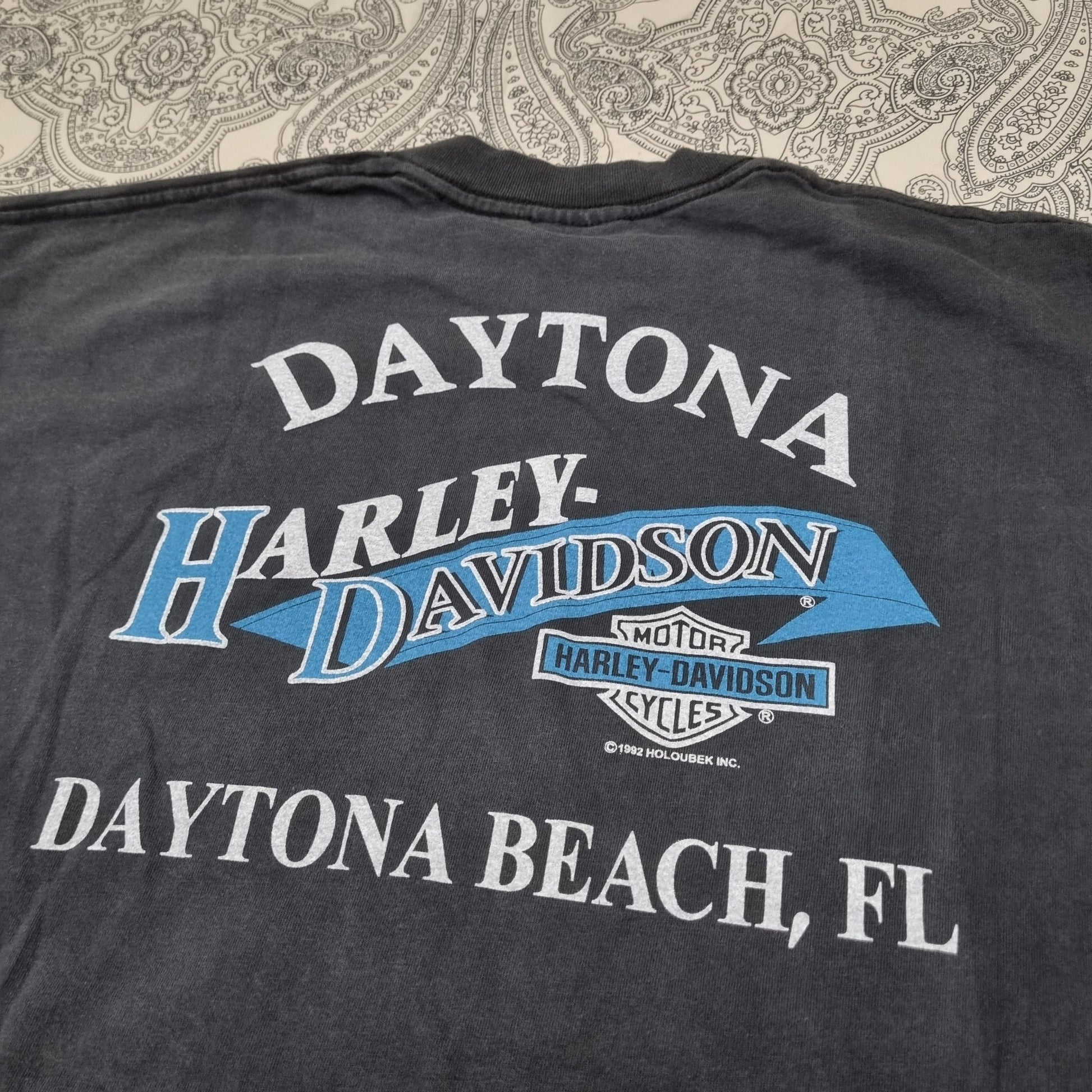Harley Davidson Motorcycles Vintage T-shirt Daytona Beach Tee vintage graphic Clothes, Shoes & Accessories:Men:Men's Clothing:Shirts & Tops:T-Shirts by Golden Era Tees