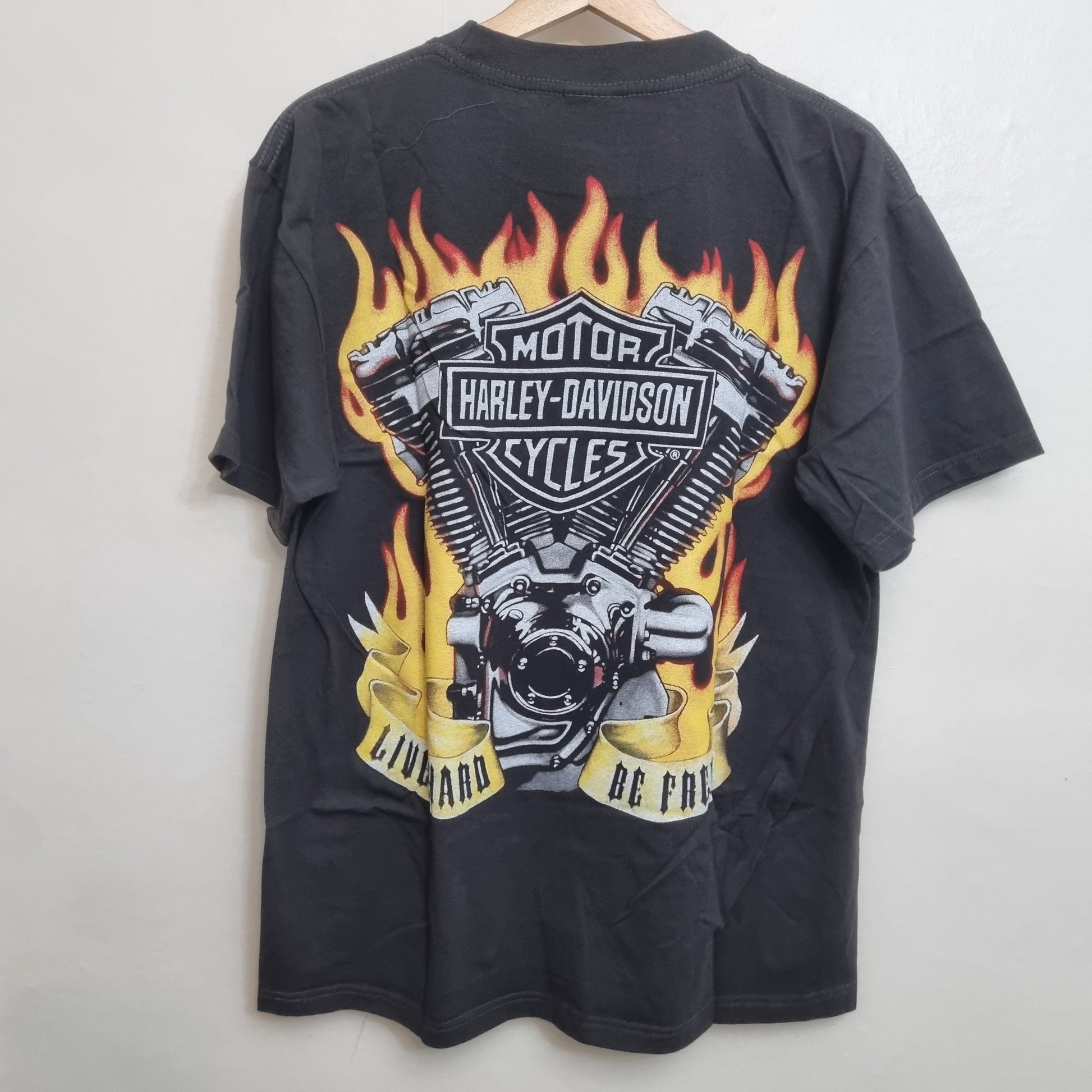 Harley Davidson Motorcylces Vintage T-shirt Black Logo Print Tee Tazmanian Devil vintage graphic Clothes, Shoes & Accessories:Men:Men's Clothing:Shirts & Tops:T-Shirts by Golden Era Tees
