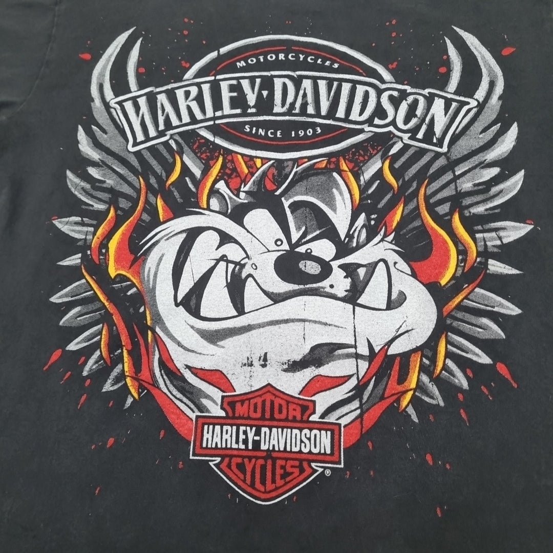 Harley Davidson Vintage T-shirt Black Logo Print Tee Tazmanian Devil vintage graphic Vintage Tees by Golden Era Tees