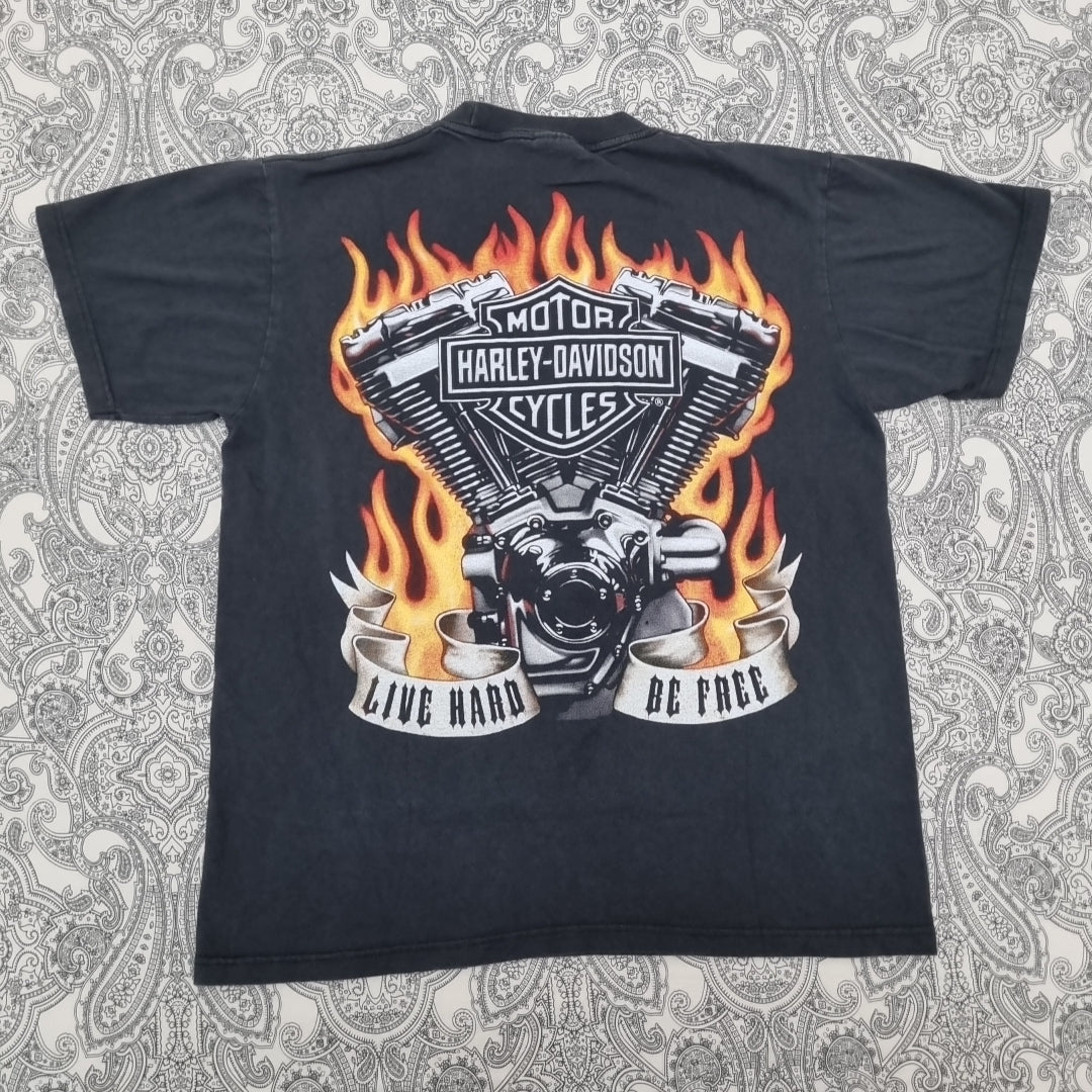 Harley Davidson Vintage T-shirt Black Logo Print Tee Tazmanian Devil vintage graphic Vintage Tees by Golden Era Tees