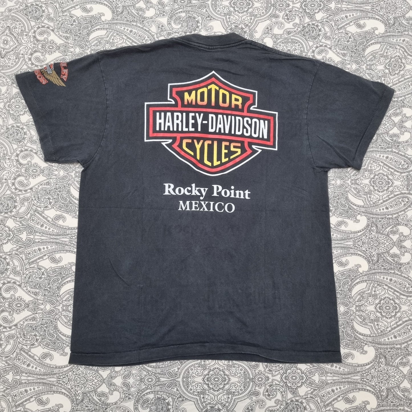 Harley Davidson Vintage T-Shirt Rocky Point Mexico Graphic Tee vintage graphic Clothes, Shoes & Accessories:Men:Men's Clothing:Shirts & Tops:T-Shirts by Golden Era Tees