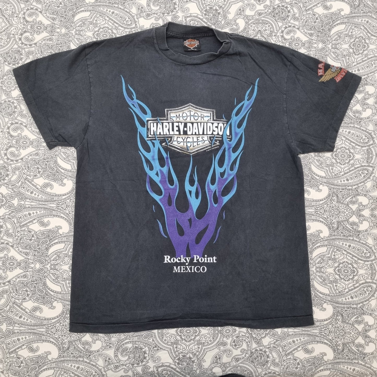 Harley Davidson Vintage T-Shirt Rocky Point Mexico Graphic Tee vintage graphic Clothes, Shoes & Accessories:Men:Men's Clothing:Shirts & Tops:T-Shirts by Golden Era Tees
