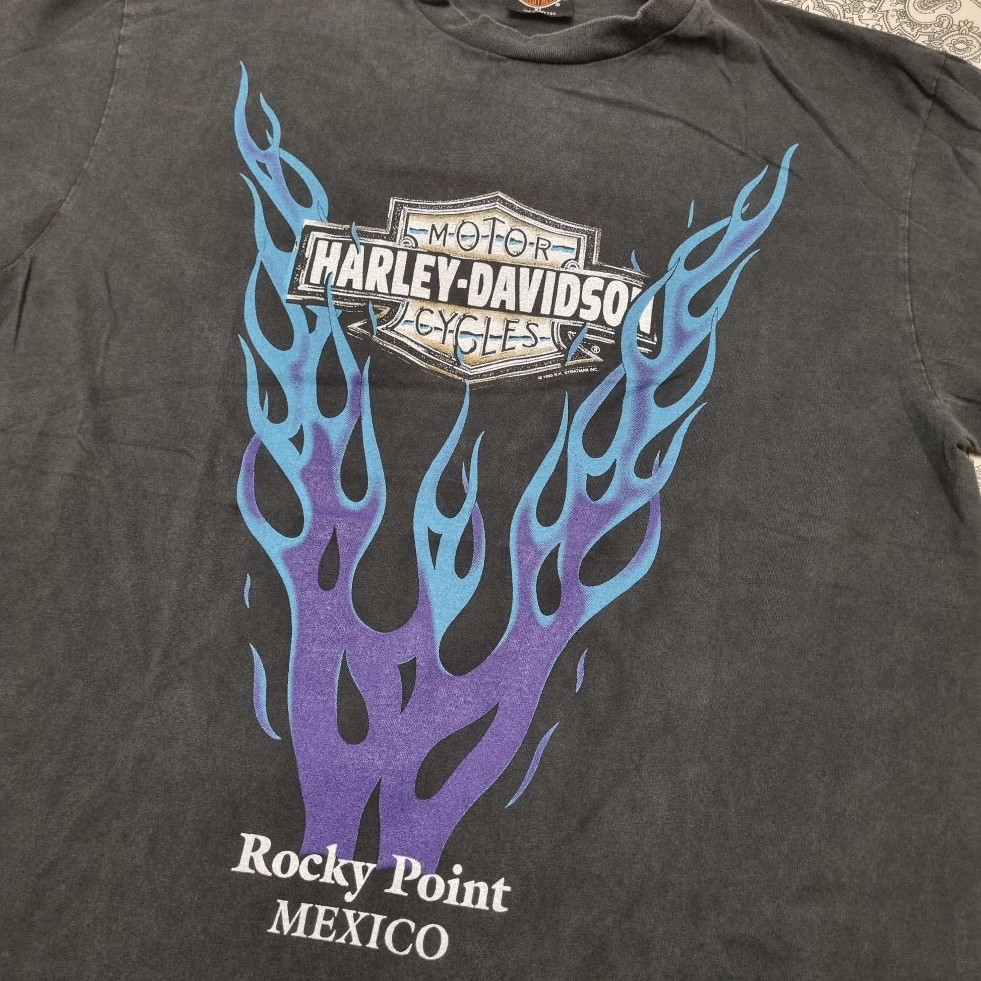 Harley Davidson Vintage T-Shirt Rocky Point Mexico Graphic Tee vintage graphic Clothes, Shoes & Accessories:Men:Men's Clothing:Shirts & Tops:T-Shirts by Golden Era Tees