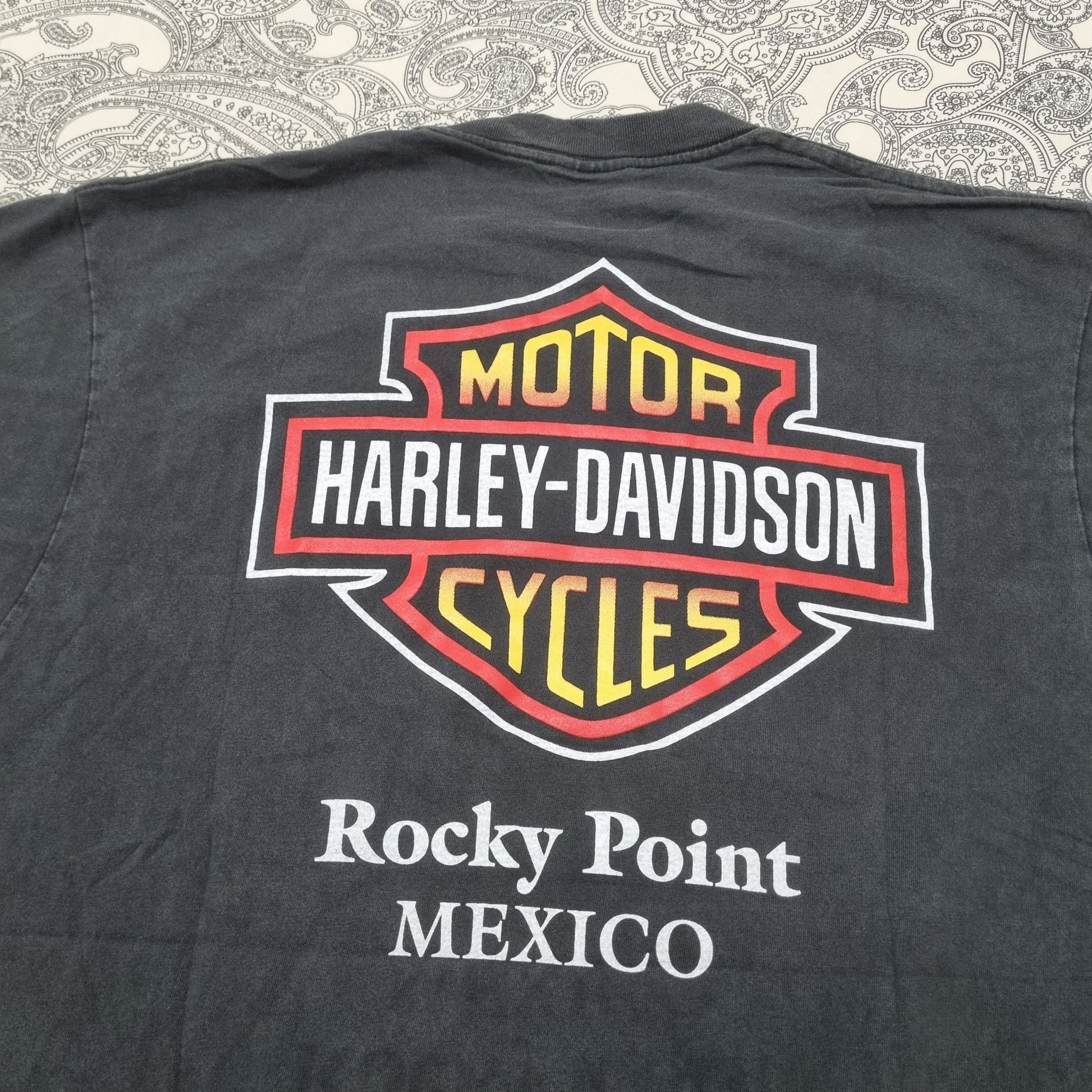 Harley Davidson Vintage T-Shirt Rocky Point Mexico Graphic Tee vintage graphic Clothes, Shoes & Accessories:Men:Men's Clothing:Shirts & Tops:T-Shirts by Golden Era Tees