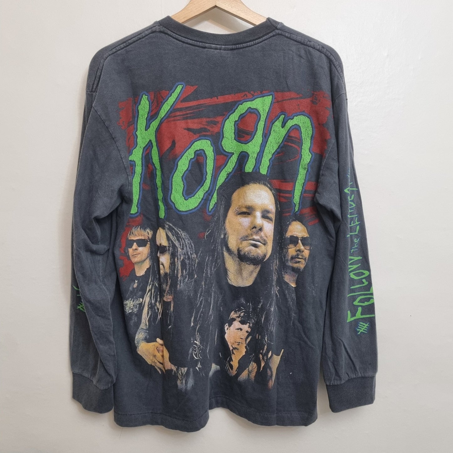 KORN Vintage Band T Shirt Follow The Leader 90s Graphic Tee Long Sleeve vintage graphic Clothes, Shoes & Accessories:Men:Men's Clothing:Shirts & Tops:T-Shirts by Golden Era Tees