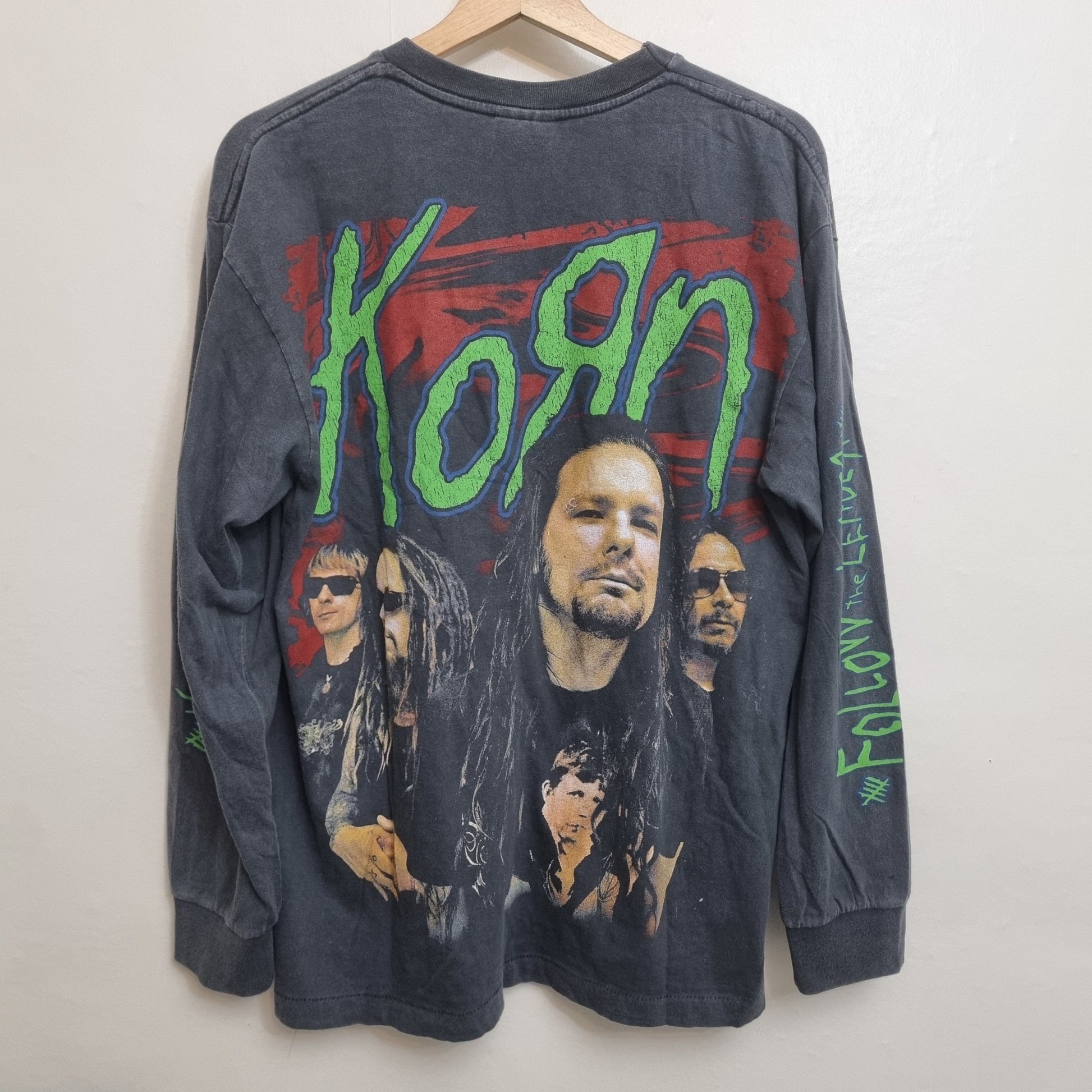 KORN Vintage Band T Shirt Follow The Leader 90s Graphic Tee Long Sleeve vintage graphic Clothes, Shoes & Accessories:Men:Men's Clothing:Shirts & Tops:T-Shirts by Golden Era Tees