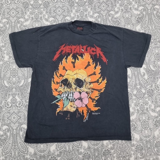 Metallica Vintage T Shirt 1990's Flaming Pushead Skull Graphic Band Print vintage graphic Clothes, Shoes & Accessories:Men:Men's Clothing:Shirts & Tops:T-Shirts by Golden Era Tees
