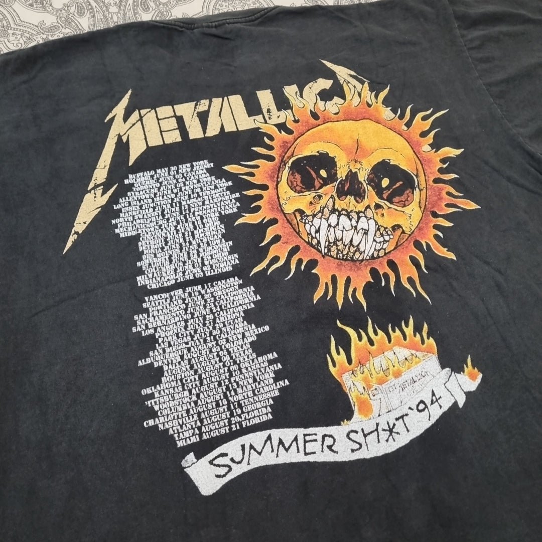 Metallica Vintage T Shirt 1990's Pushead Flaming Skull Graphic Band Print vintage graphic Vintage Tees by Golden Era Tees