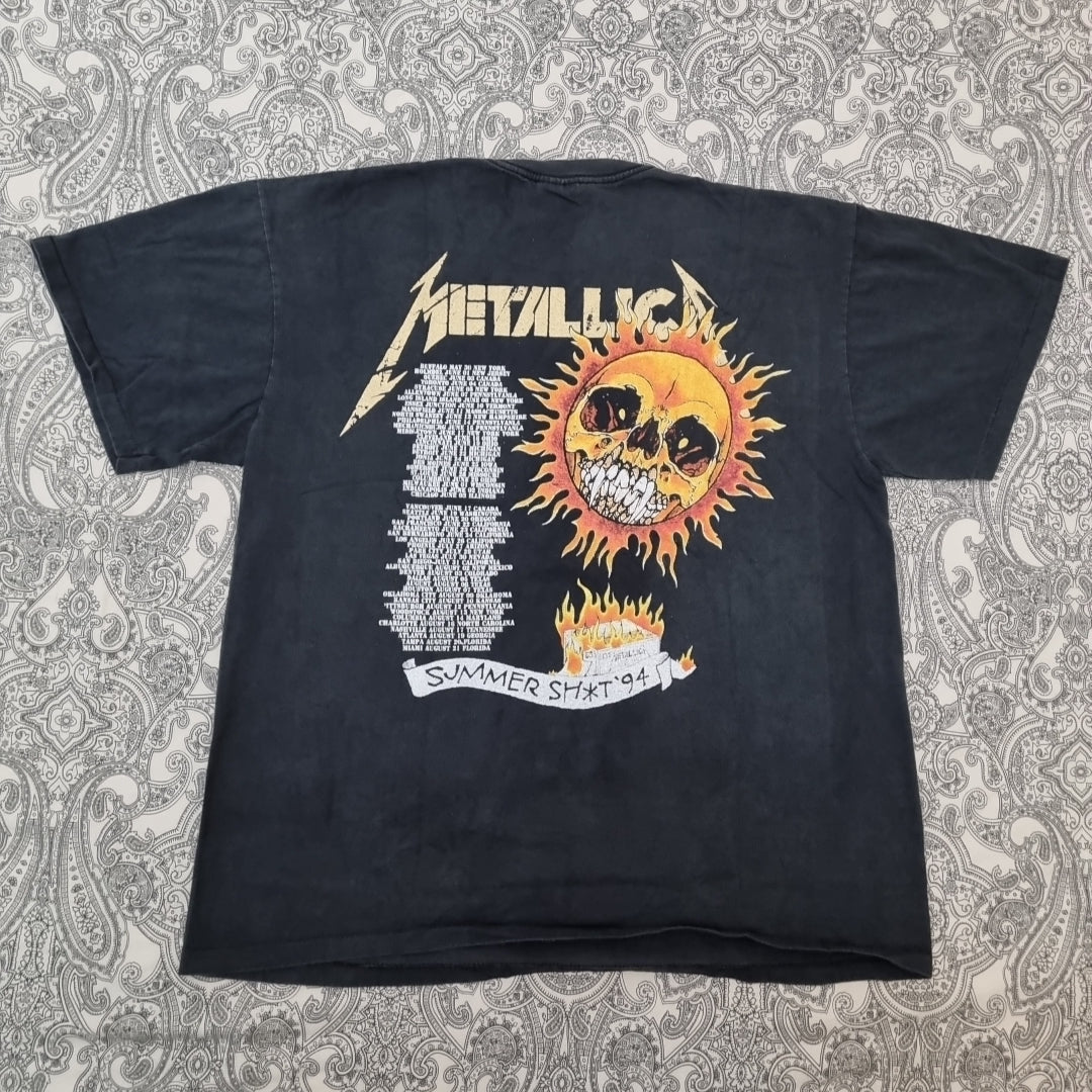 Metallica Vintage T Shirt 1990's Pushead Flaming Skull Graphic Band Print vintage graphic Vintage Tees by Golden Era Tees