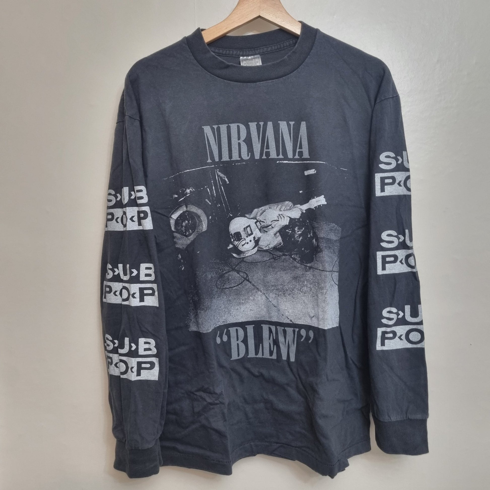 Nirvana Blew T Shirt Vintage Rock Band Tee Sub Pop Long Sleeve Grunge vintage graphic Clothes, Shoes & Accessories:Men:Men's Clothing:Shirts & Tops:T-Shirts by Golden Era Tees