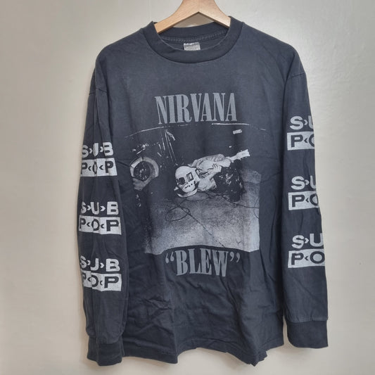 Nirvana Blew T Shirt Vintage Rock Band Tee Sub Pop Long Sleeve Grunge vintage graphic Clothes, Shoes & Accessories:Men:Men's Clothing:Shirts & Tops:T-Shirts by Golden Era Tees