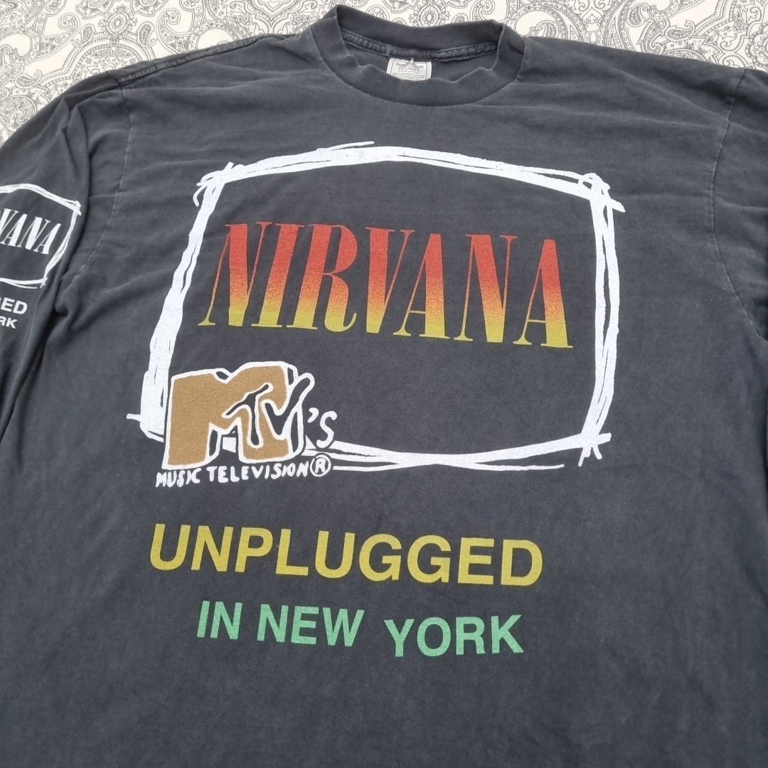 Nirvana Vintage T Shirt MTV Unplugged Kurt Cobain Band Tee Graphic Print vintage graphic Clothes, Shoes & Accessories:Men:Men's Clothing:Shirts & Tops:T-Shirts by Golden Era Tees