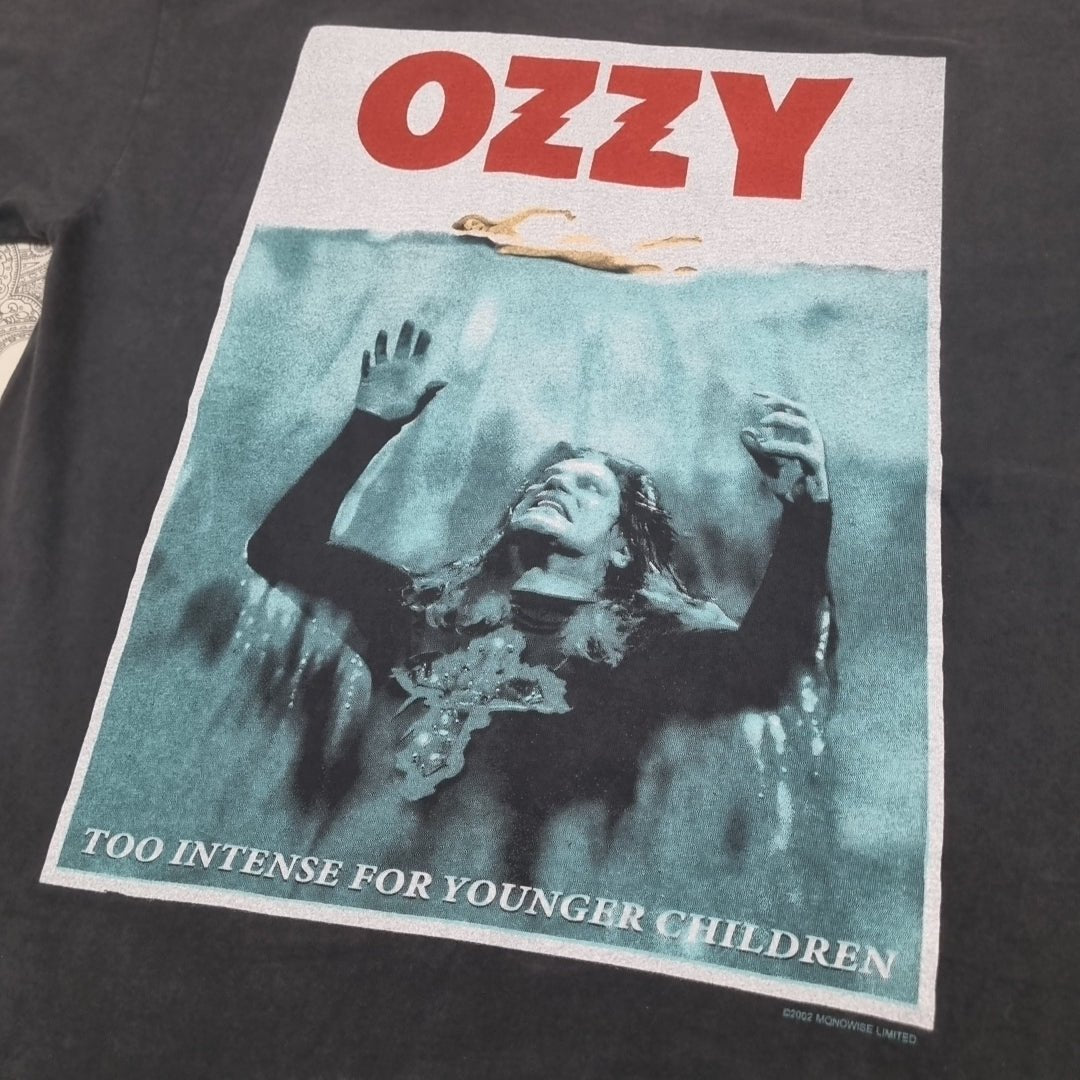 Ozzy Osbourne Vintage T Shirt Ozzfest Concert Too Intense For Younger Children vintage graphic Vintage Tees by Golden Era Tees