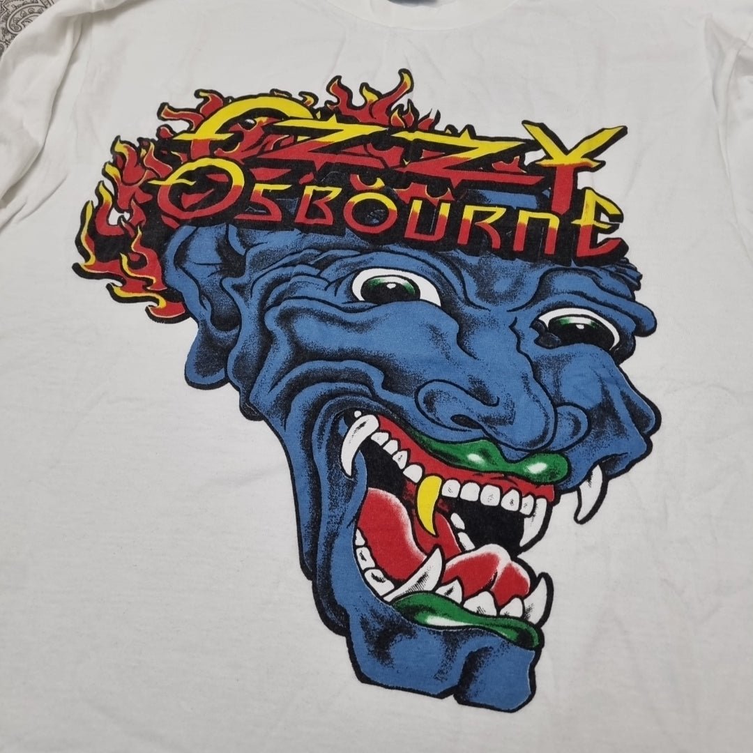 Ozzy Osbourne Vintage Tattoo T Shirt Concert Tour All Over Print AOP Long Sleeve vintage graphic Vintage Tees by Golden Era Tees