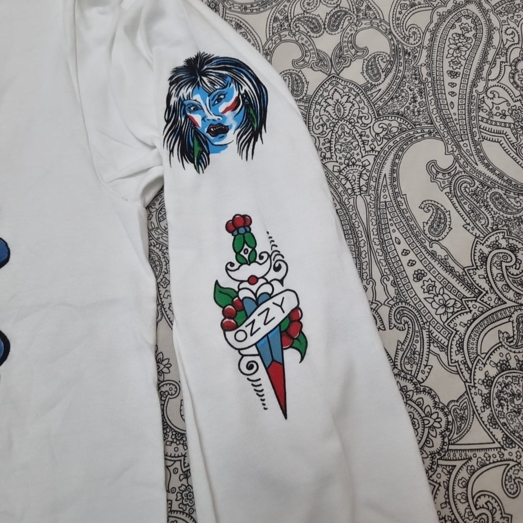 Ozzy Osbourne Vintage Tattoo T Shirt Concert Tour All Over Print AOP Long Sleeve vintage graphic Vintage Tees by Golden Era Tees