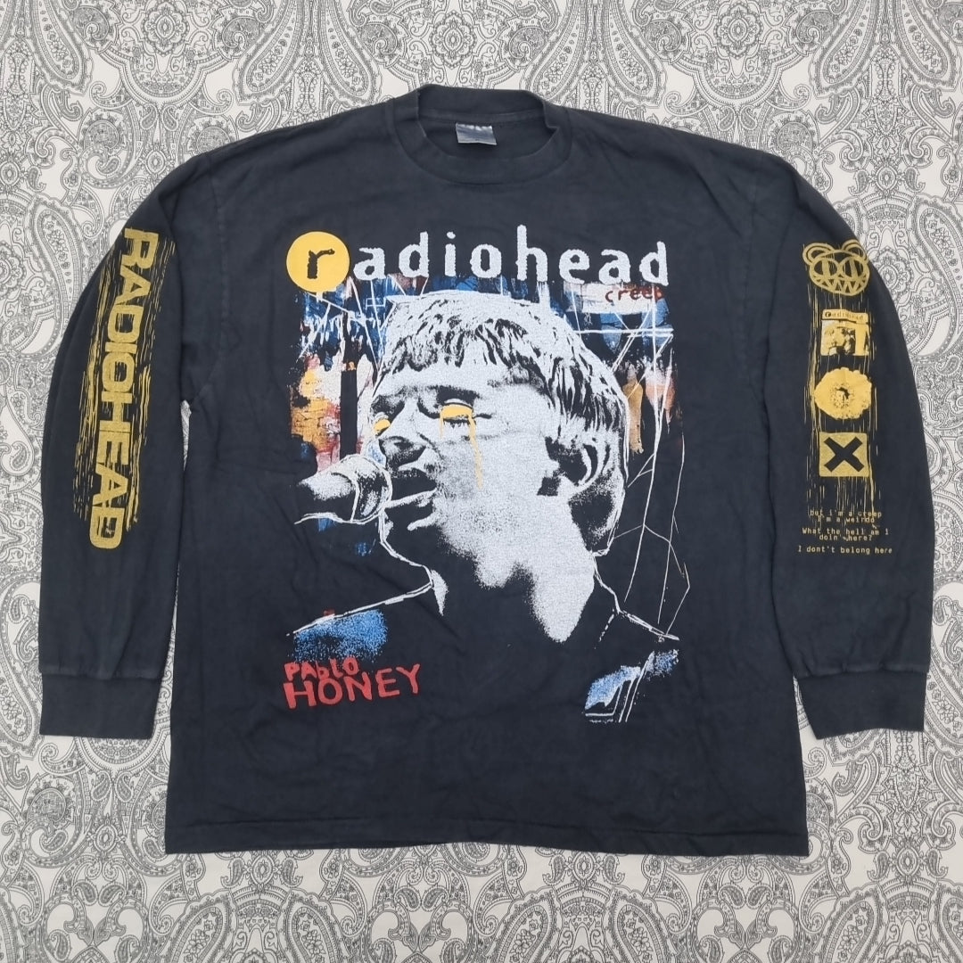 Radiohead Vintage Band T-Shirt Pablo Honey Graphic Print Long Sleeve vintage graphic Vintage Tees by Golden Era Tees