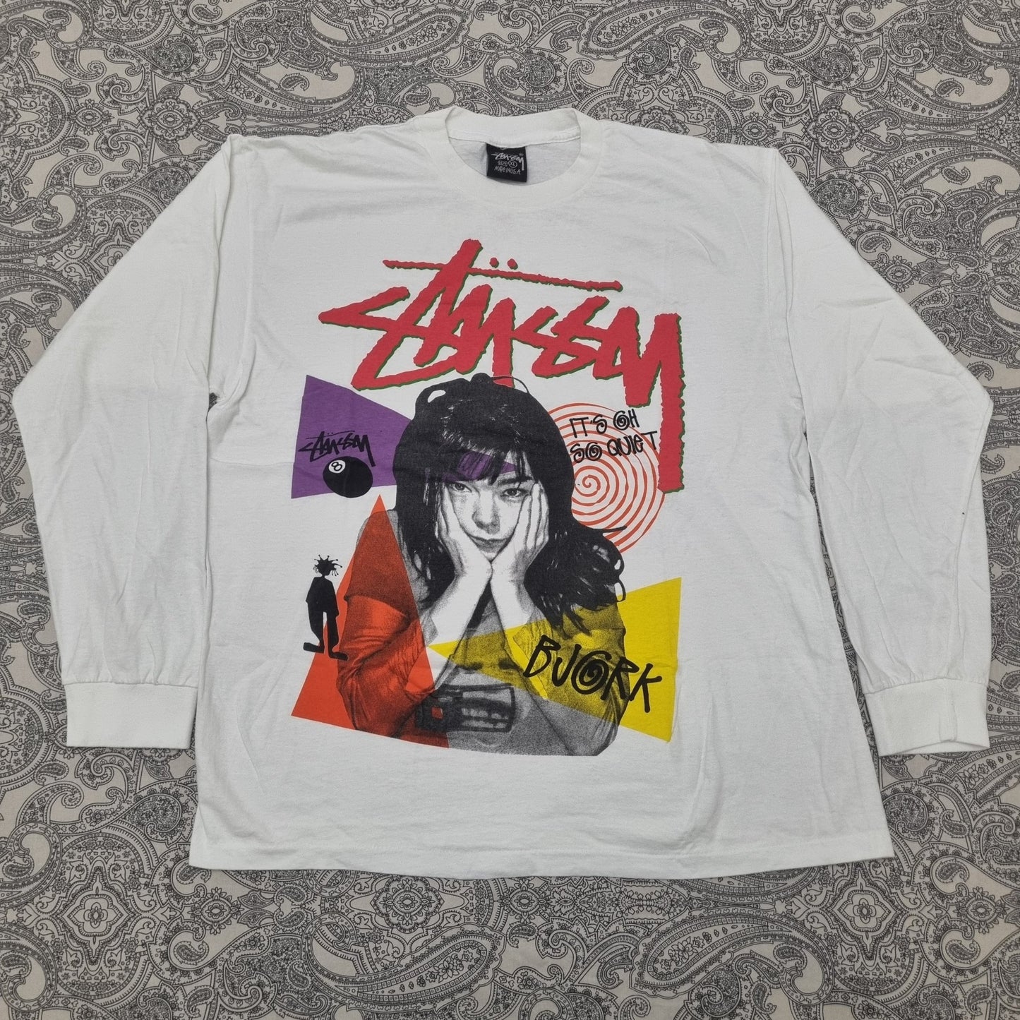 Stussy X Bjork Vintage T Shirt Its All So Quiet Graphic Tee Streetwear vintage graphic Clothes, Shoes & Accessories:Men:Men's Clothing:Shirts & Tops:T-Shirts by Golden Era Tees