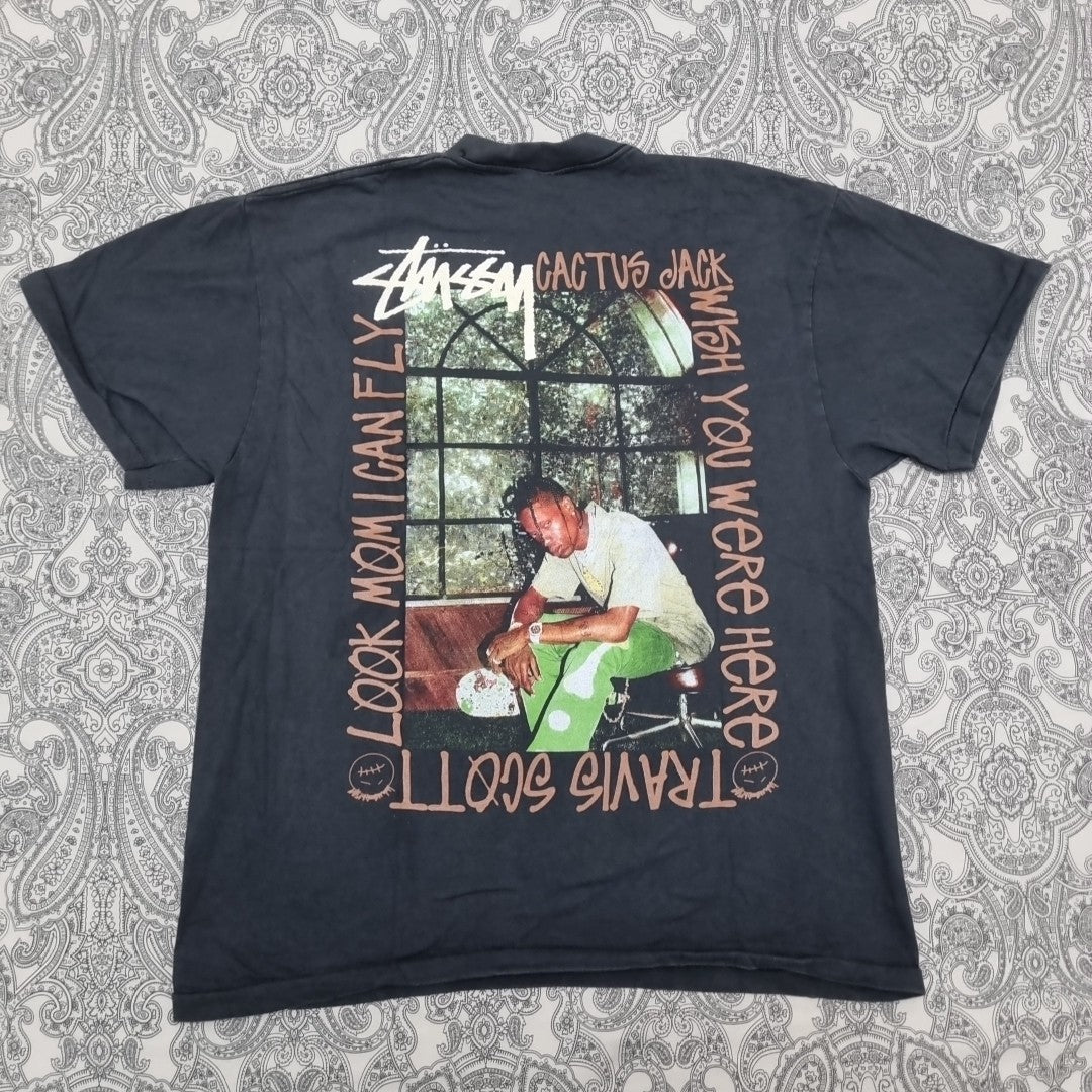 Stussy X Travis Scott Vintage T Shirt Cactus Jack Graphic Print vintage graphic Clothes, Shoes & Accessories:Men:Men's Clothing:Shirts & Tops:T-Shirts by Golden Era Tees