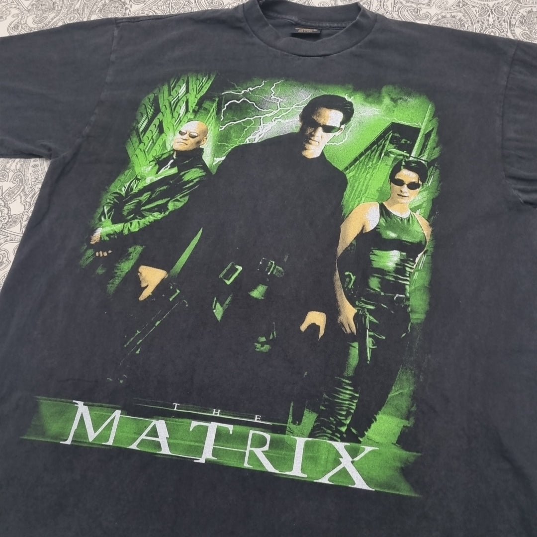 The Matrix Movie Vintage T Shirt 1999 Neo Morpheus Trinity Green Code Graphic vintage graphic Vintage Tees by Golden Era Tees
