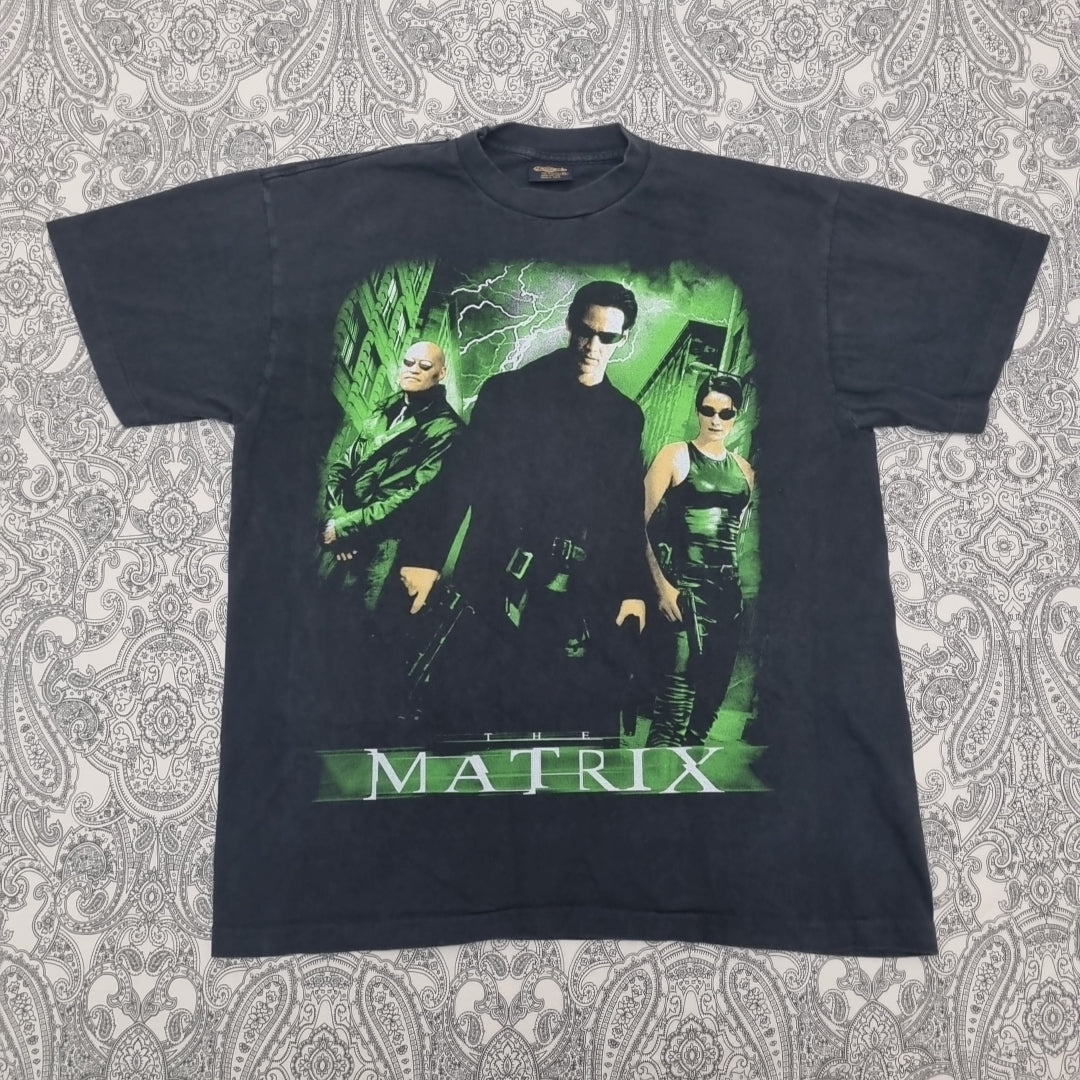 The Matrix Movie Vintage T Shirt 1999 Neo Morpheus Trinity Green Code Graphic vintage graphic Vintage Tees by Golden Era Tees