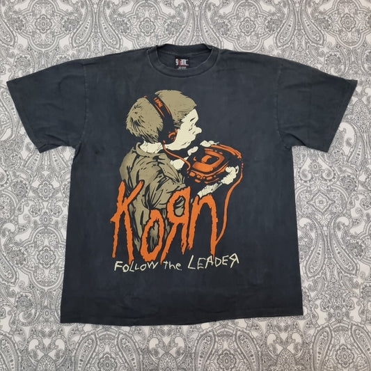 Vintage Korn T-shirt Follow The Leader Single Stitch Graphic Print vintage graphic Vintage Tees by Golden Era Tees