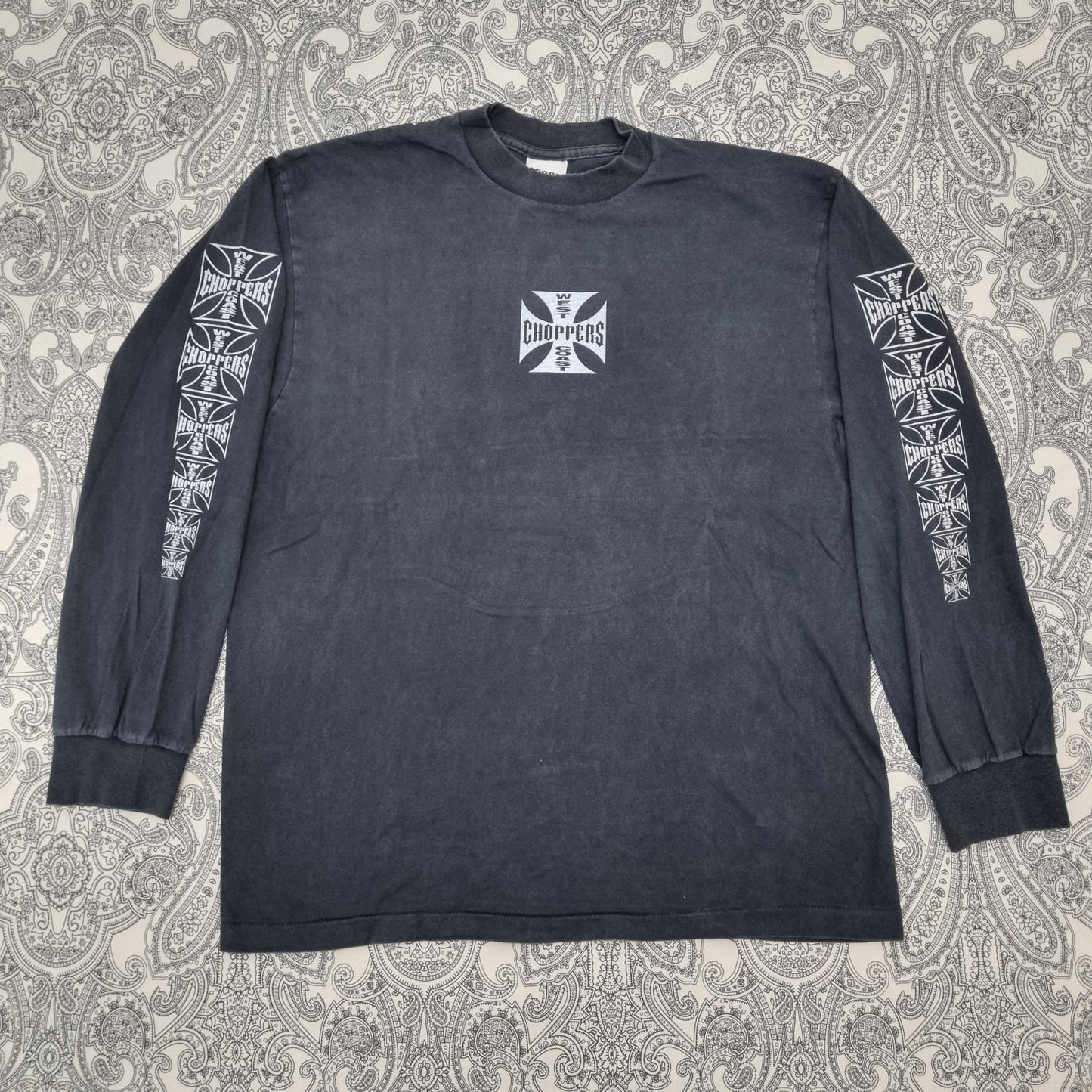 West Coast Choppers Cross Vintage T-shirt Black White Logo Long Sleeve vintage graphic Clothes, Shoes & Accessories:Men:Men's Clothing:Shirts & Tops:T-Shirts by Golden Era Tees