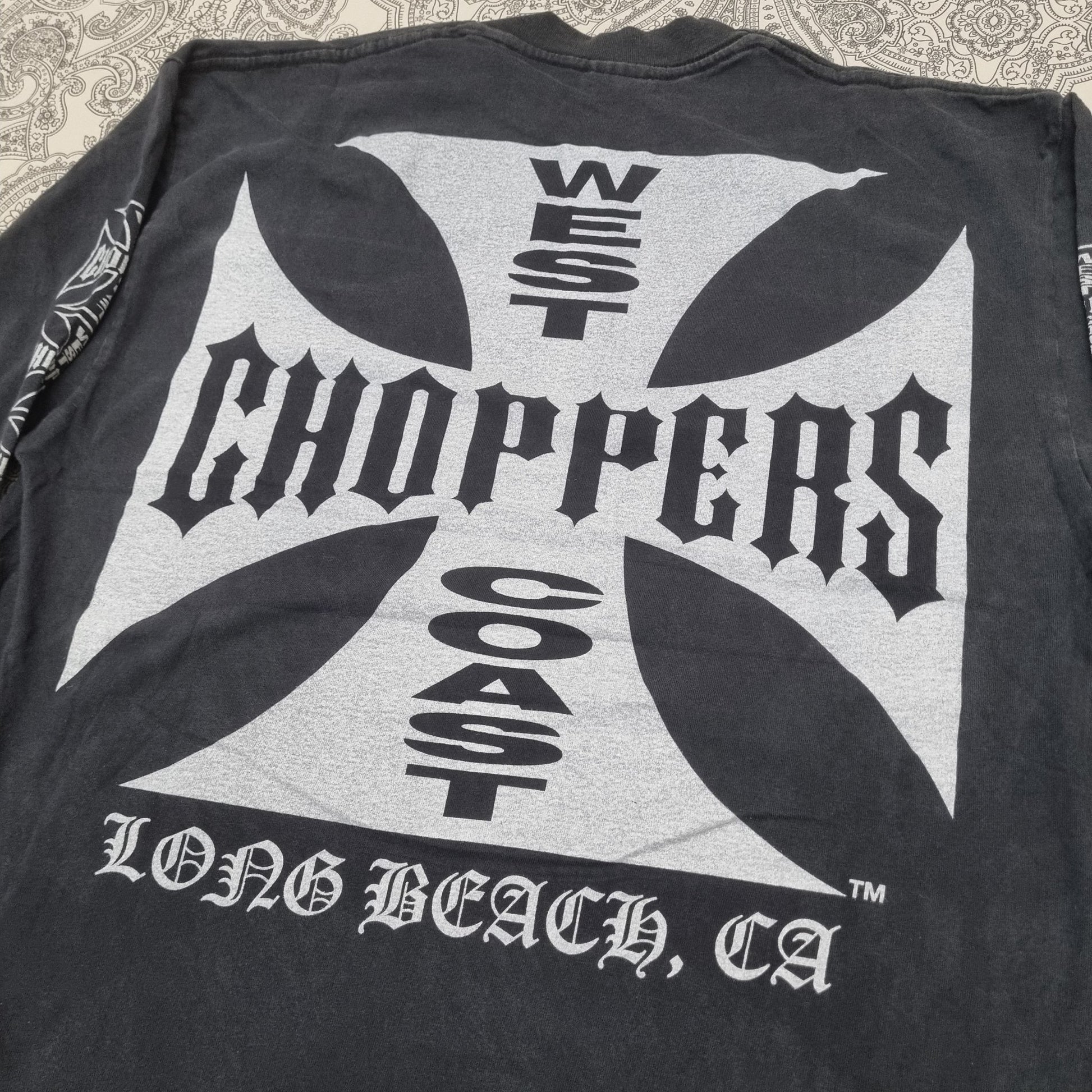 West Coast Choppers Cross Vintage T-shirt Black White Logo Long Sleeve vintage graphic Clothes, Shoes & Accessories:Men:Men's Clothing:Shirts & Tops:T-Shirts by Golden Era Tees