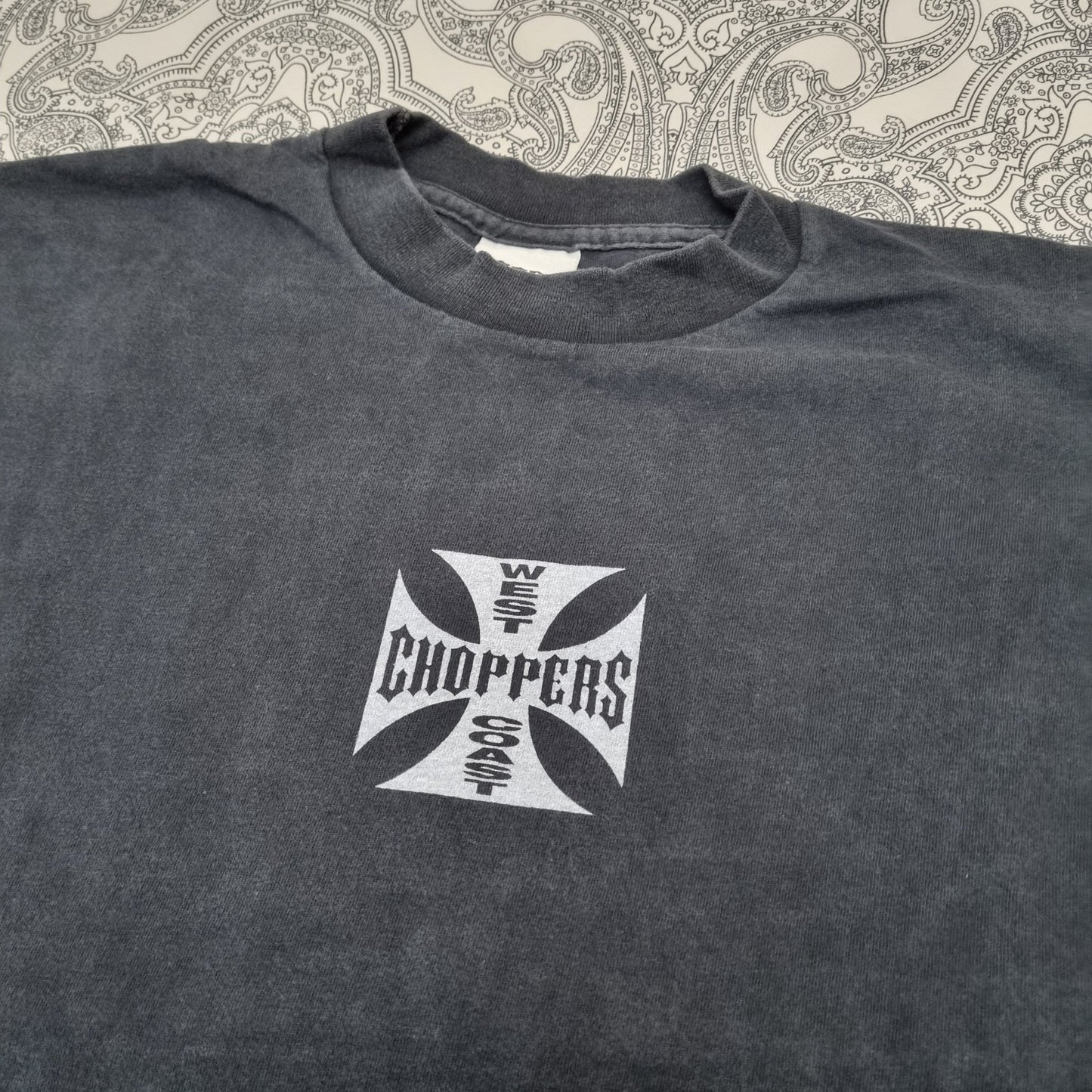 West Coast Choppers Cross Vintage T-shirt Black White Logo Long Sleeve vintage graphic Clothes, Shoes & Accessories:Men:Men's Clothing:Shirts & Tops:T-Shirts by Golden Era Tees
