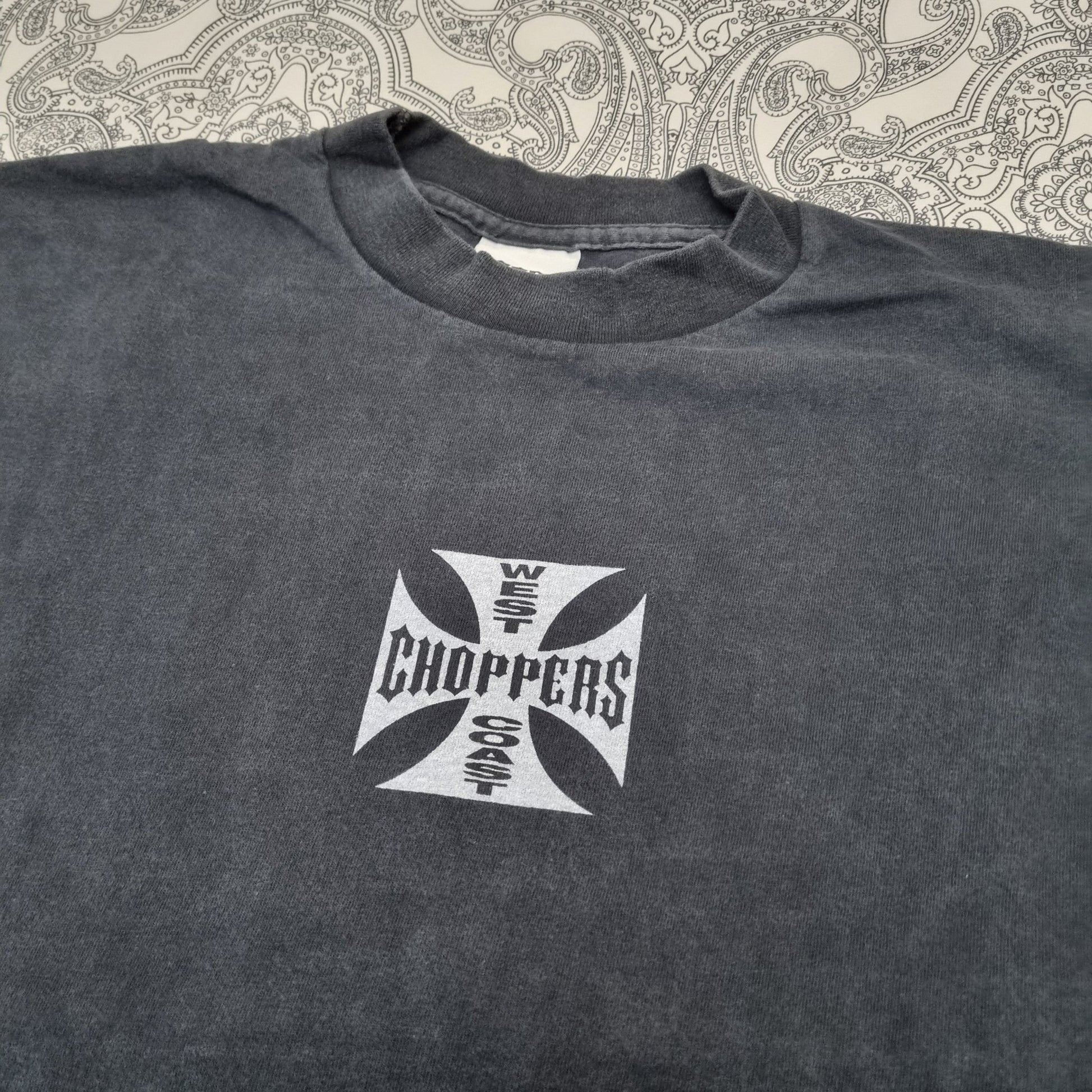 West Coast Choppers Cross Vintage T-shirt Black White Logo Long Sleeve vintage graphic Clothes, Shoes & Accessories:Men:Men's Clothing:Shirts & Tops:T-Shirts by Golden Era Tees