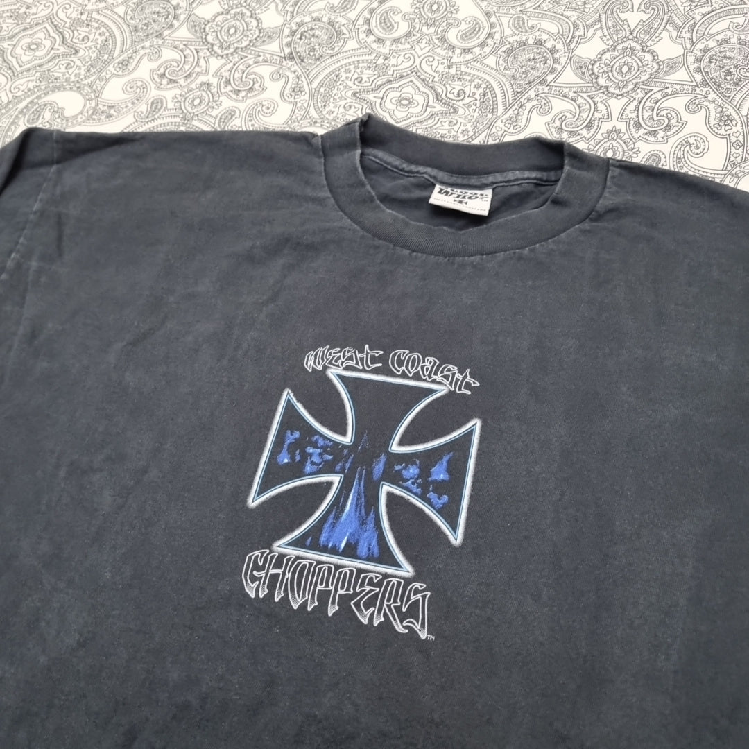West Coast Choppers Vintage Cross T Shirt Black Blue Logo Long Sleeve vintage graphic Clothes, Shoes & Accessories:Men:Men's Clothing:Shirts & Tops:T-Shirts by Golden Era Tees