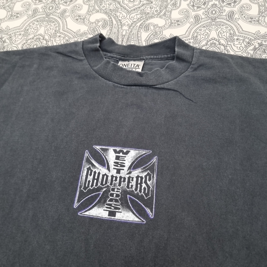 West Coast Choppers Vintage Cross T Shirt Black Purple Logo Print vintage graphic Clothes, Shoes & Accessories:Men:Men's Clothing:Shirts & Tops:T-Shirts by Golden Era Tees