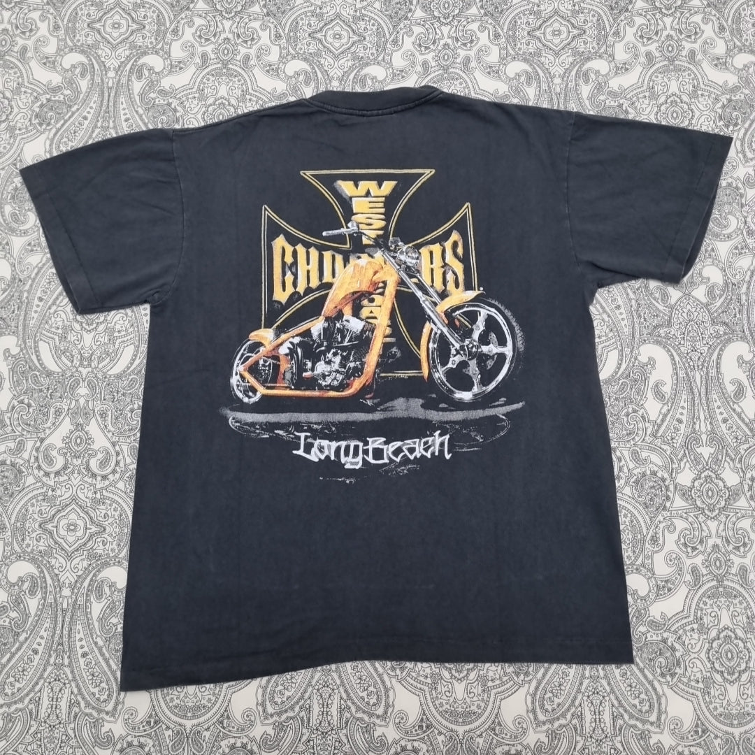 West Coast Choppers Vintage Cross T Shirt Black Yellow Logo Print Tee vintage graphic Clothes, Shoes & Accessories:Men:Men's Clothing:Shirts & Tops:T-Shirts by Golden Era Tees