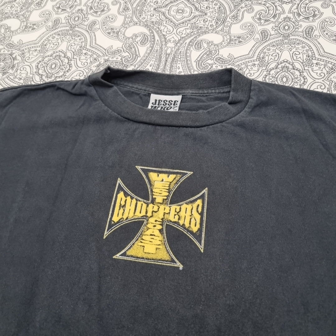 West Coast Choppers Vintage Cross T Shirt Black Yellow Logo Print Tee vintage graphic Clothes, Shoes & Accessories:Men:Men's Clothing:Shirts & Tops:T-Shirts by Golden Era Tees