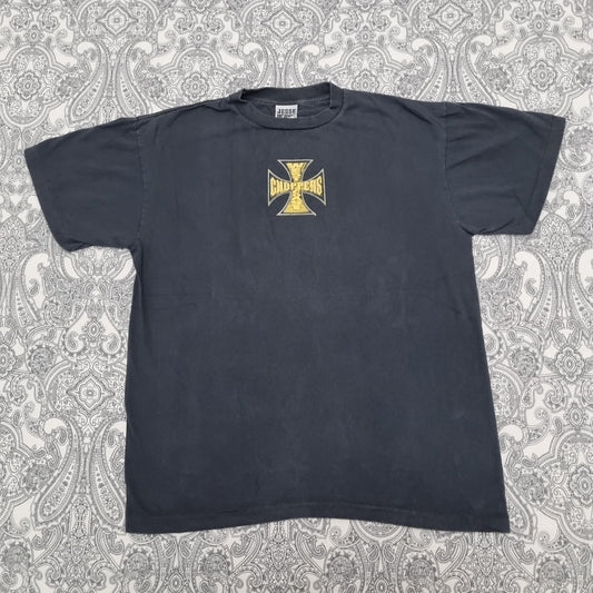 West Coast Choppers Vintage Cross T Shirt Black Yellow Logo Print Tee vintage graphic Clothes, Shoes & Accessories:Men:Men's Clothing:Shirts & Tops:T-Shirts by Golden Era Tees