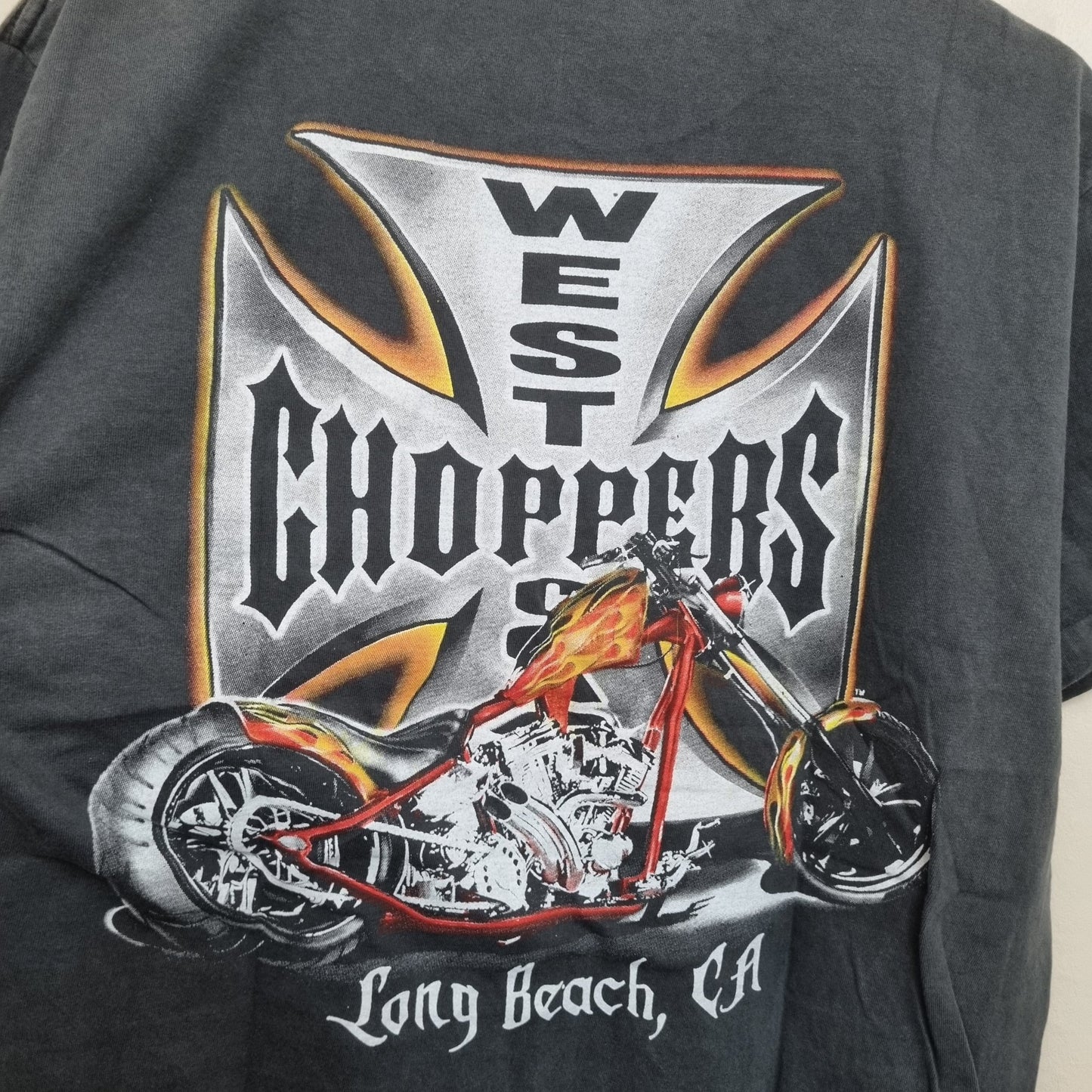 West Coast Choppers Vintage Cross T-shirt Orange Logo Print Tee vintage graphic Clothes, Shoes & Accessories:Men:Men's Clothing:Shirts & Tops:T-Shirts by Golden Era Tees