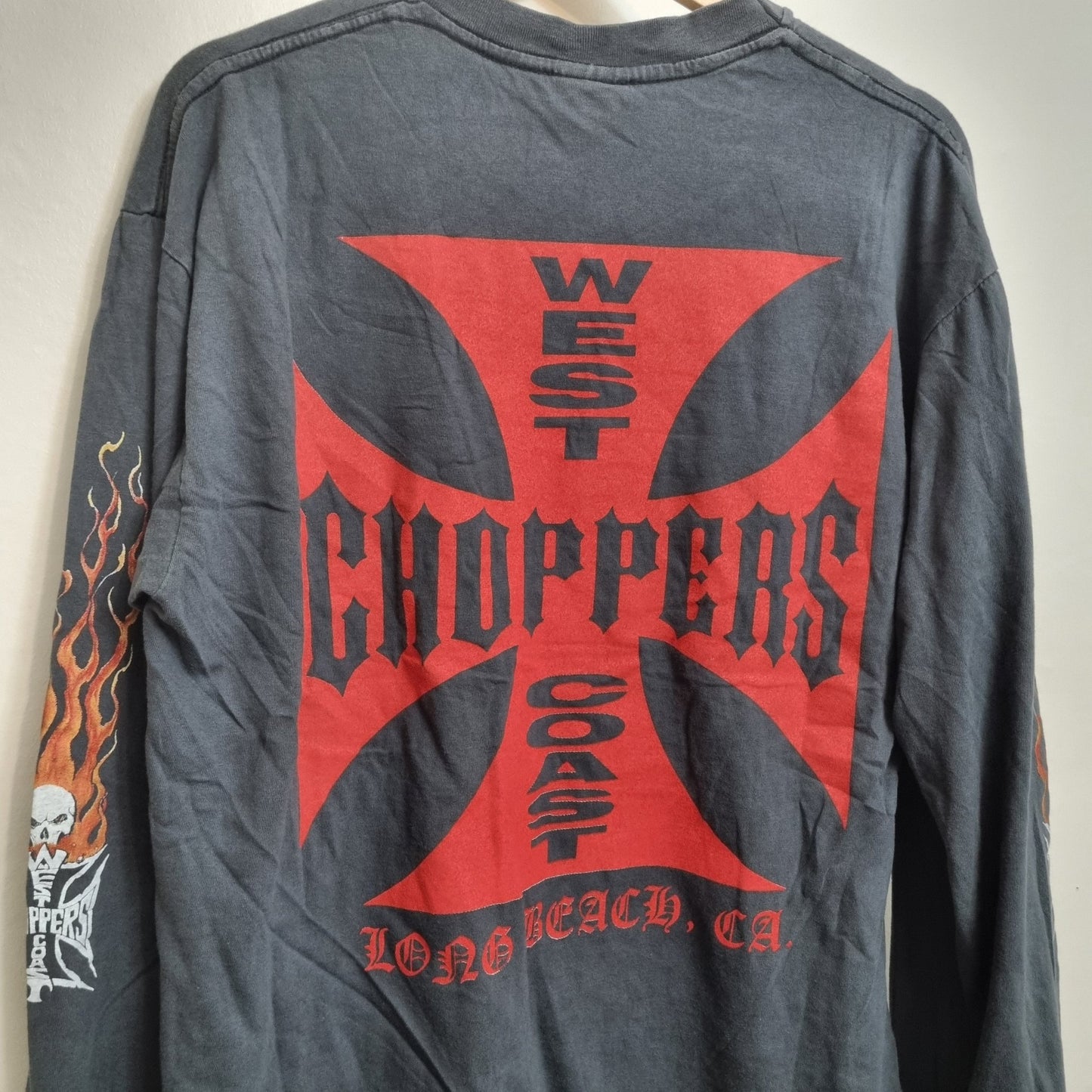 West Coast Choppers Vintage Cross T Shirt Red Logo Choppers For Life Long Sleeve vintage graphic Clothes, Shoes & Accessories:Men:Men's Clothing:Shirts & Tops:T-Shirts by Golden Era Tees