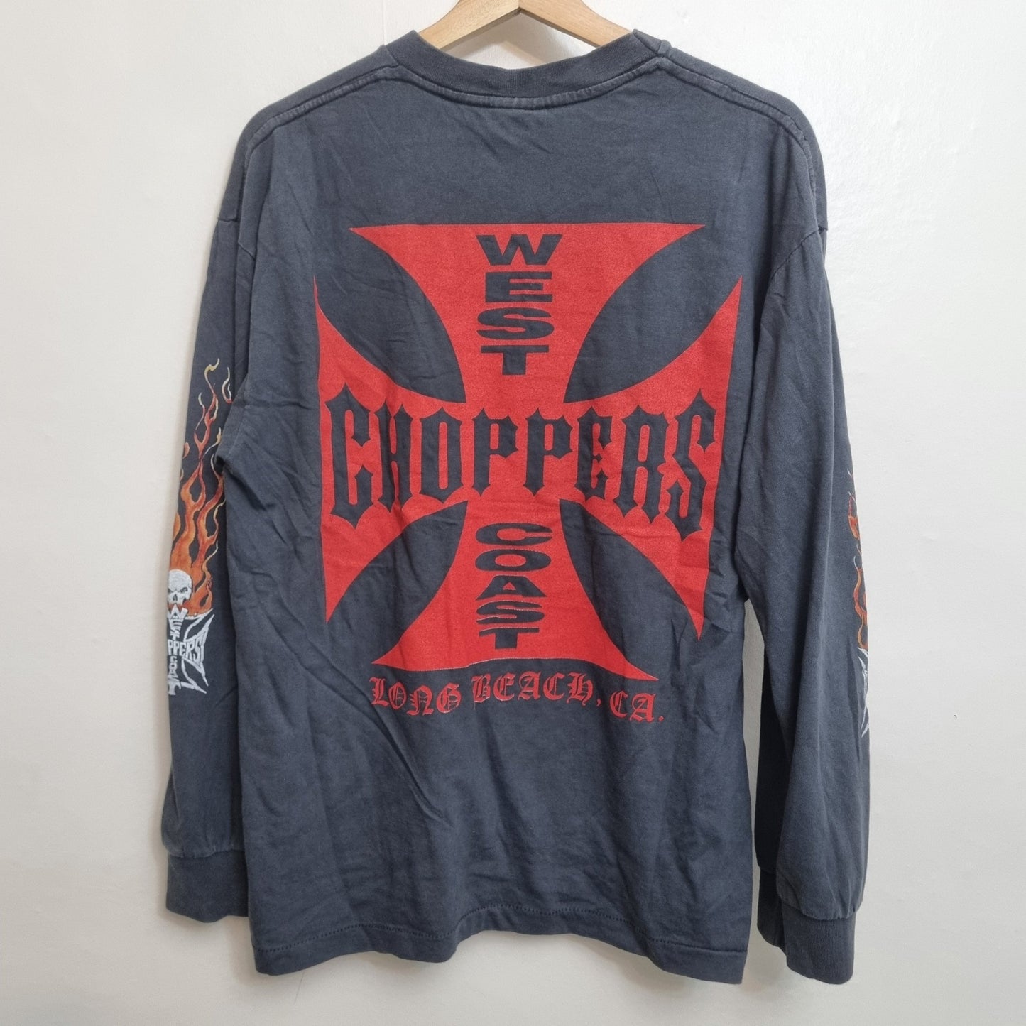 West Coast Choppers Vintage Cross T Shirt Red Logo Choppers For Life Long Sleeve vintage graphic Clothes, Shoes & Accessories:Men:Men's Clothing:Shirts & Tops:T-Shirts by Golden Era Tees