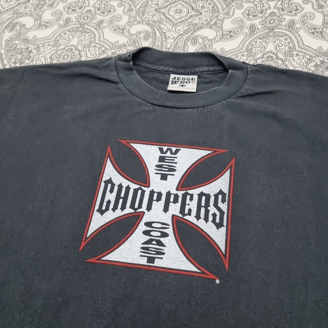 West Coast Choppers Vintage Cross T-shirt White Red Logo Print Tee vintage graphic Clothes, Shoes & Accessories:Men:Men's Clothing:Shirts & Tops:T-Shirts by Golden Era Tees