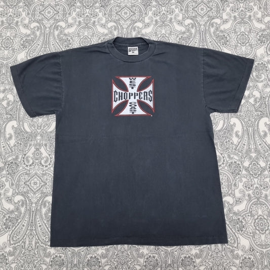 West Coast Choppers Vintage Cross T-shirt White Red Logo Print Tee vintage graphic Clothes, Shoes & Accessories:Men:Men's Clothing:Shirts & Tops:T-Shirts by Golden Era Tees