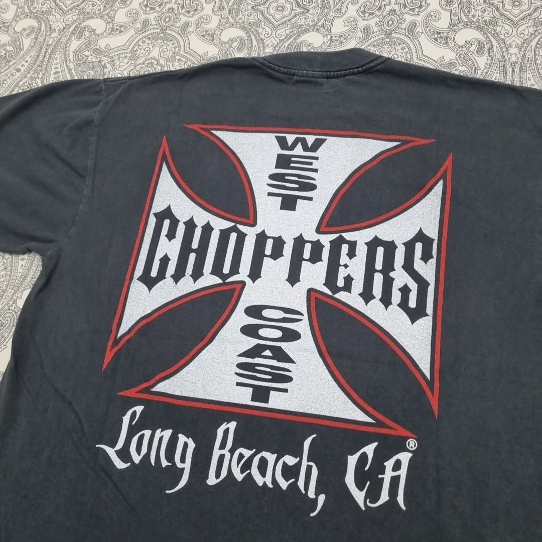 West Coast Choppers Vintage Cross T-shirt White Red Logo Print Tee vintage graphic Clothes, Shoes & Accessories:Men:Men's Clothing:Shirts & Tops:T-Shirts by Golden Era Tees